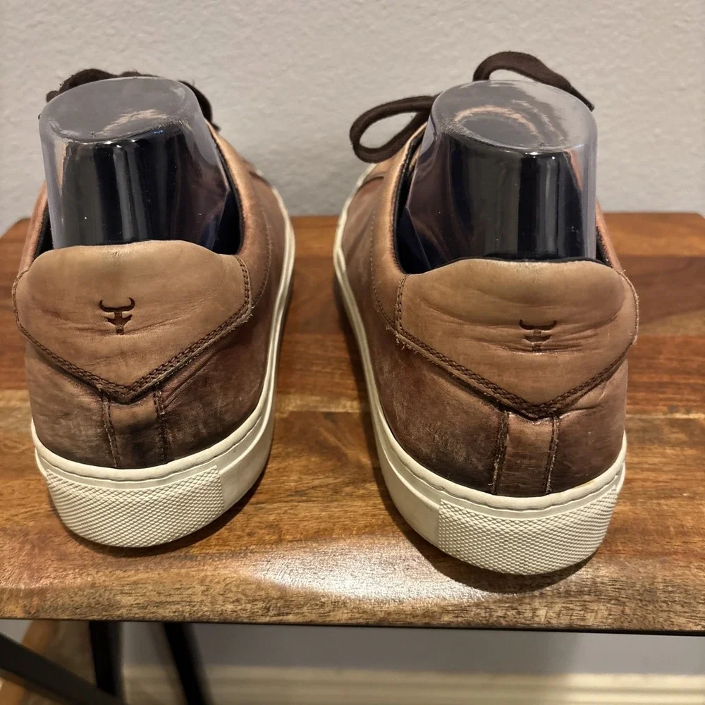 H.S.‎ Trask Brown Lace Up Distressed Leather Shoes Men's Size 10.5 Made in Italy